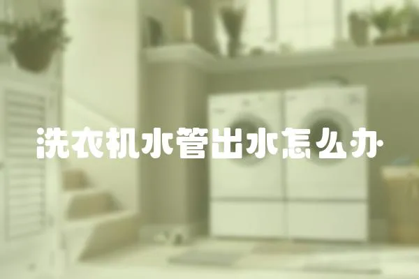 洗衣機(jī)水管出水怎么辦