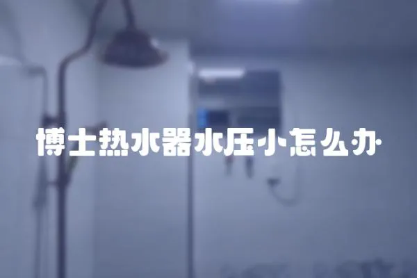 博士熱水器水壓小怎么辦