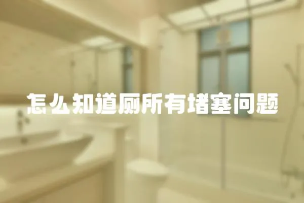 怎么知道廁所有堵塞問題