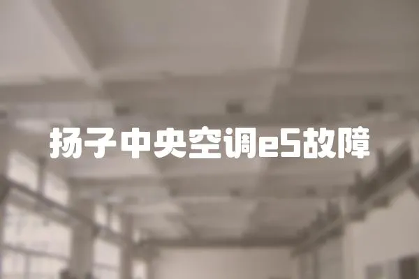 揚子中央空調e5故障