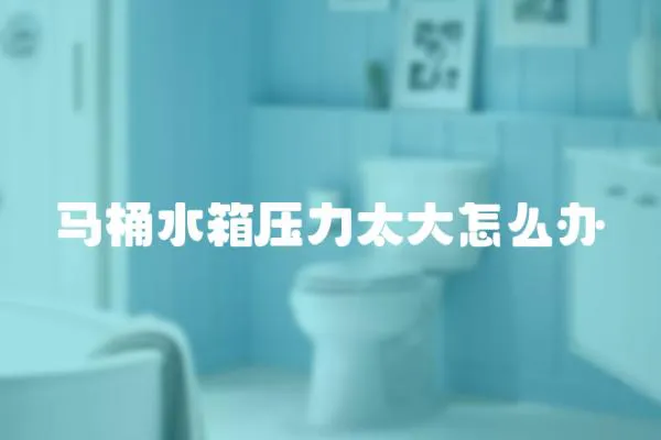 馬桶水箱壓力太大怎么辦
