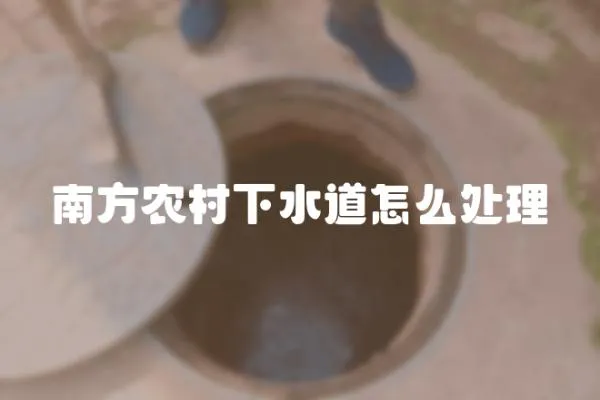 南方農村下水道怎么處理