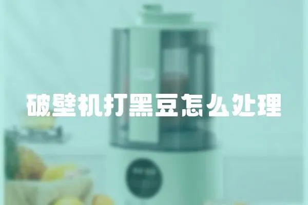 破壁機打黑豆怎么處理