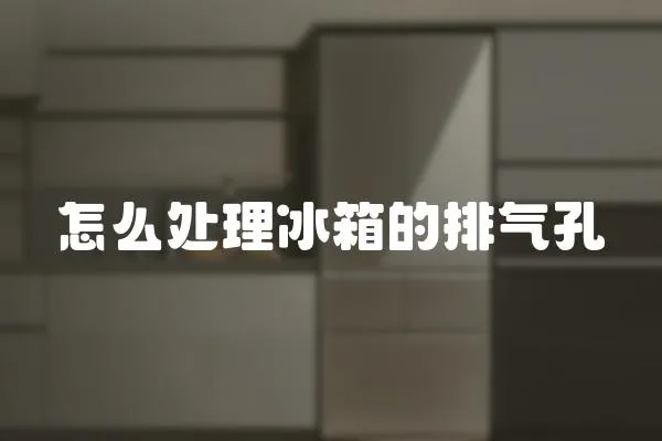 怎么處理冰箱的排氣孔