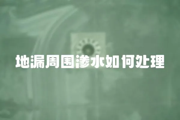 地漏周圍滲水如何處理