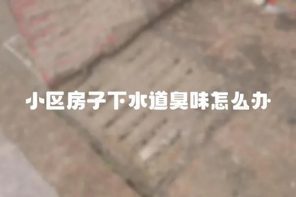 小區(qū)房子下水道臭味怎么辦