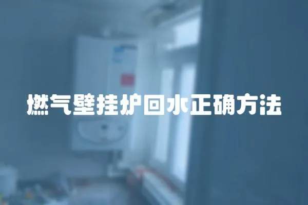 燃氣壁掛爐回水正確方法
