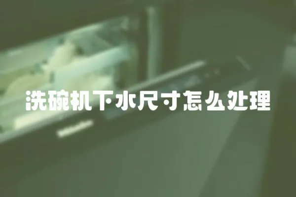 洗碗機下水尺寸怎么處理