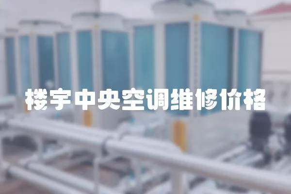 樓宇中央空調維修價格