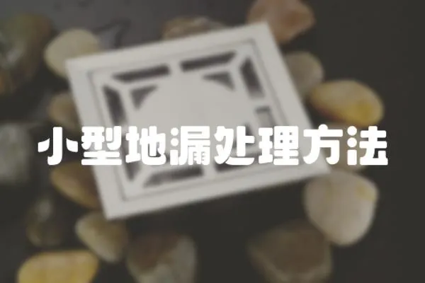 小型地漏處理方法