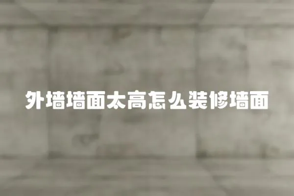 外墻墻面太高怎么裝修墻面