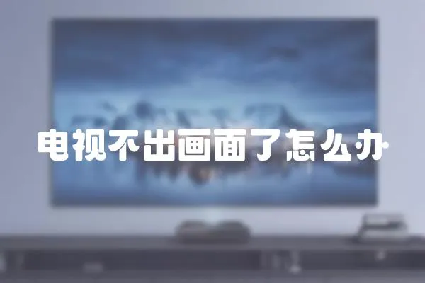 電視不出畫面了怎么辦