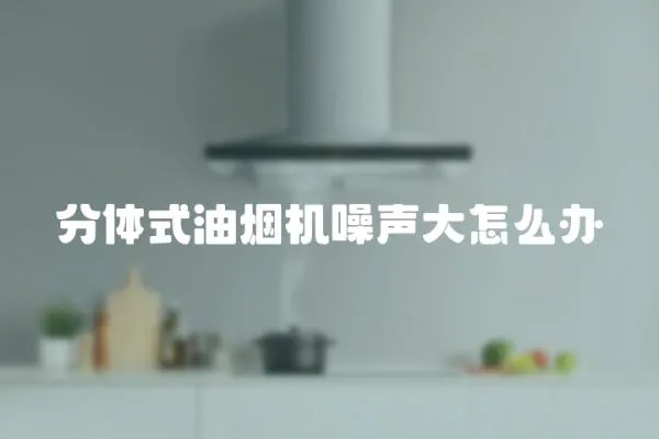 分体式油烟机噪声大怎么办