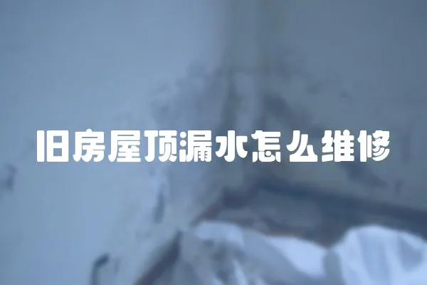 舊房屋頂漏水怎么維修