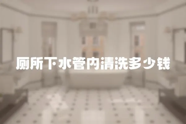 廁所下水管內清洗多少錢