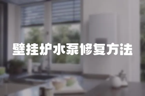 壁掛爐水泵修復方法