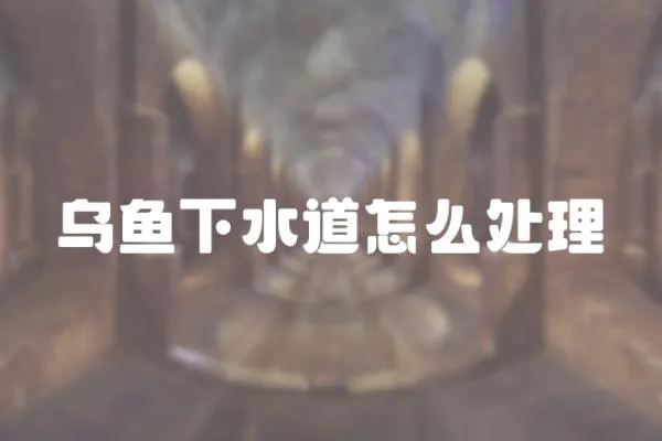 烏魚下水道怎么處理