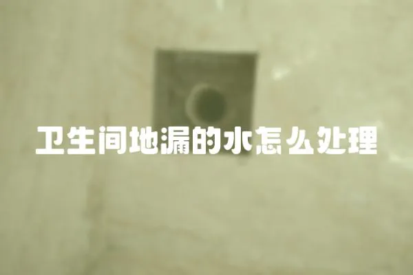 衛生間地漏的水怎么處理