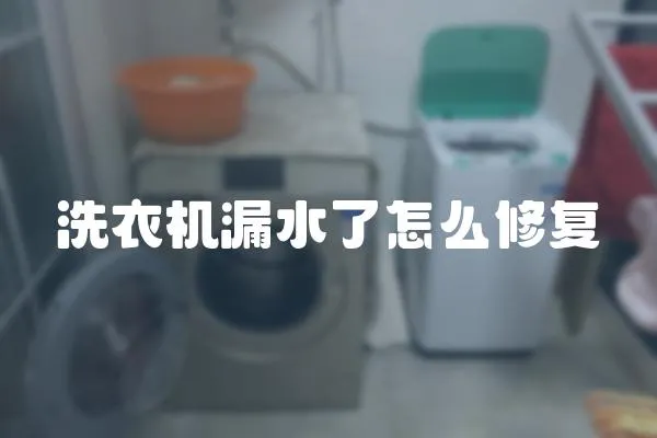 洗衣機漏水了怎么修復