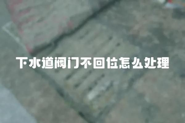 下水道閥門不回位怎么處理