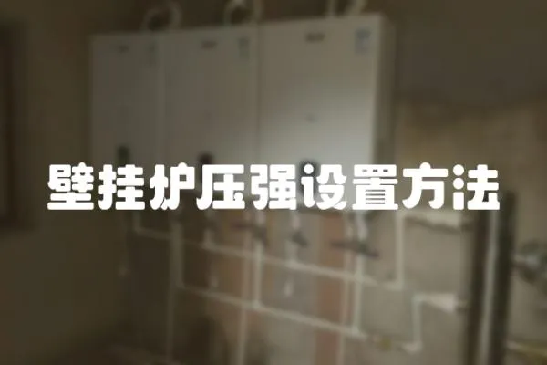 壁掛爐壓強設置方法