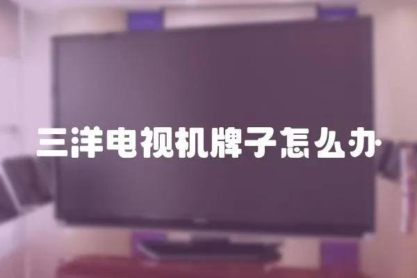 三洋電視機牌子怎么辦