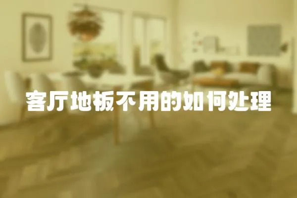 客廳地板不用的如何處理