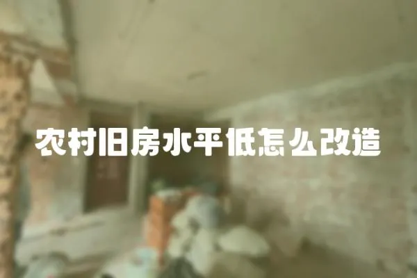 農村舊房水平低怎么改造