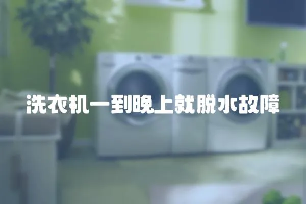 洗衣機(jī)一到晚上就脫水故障