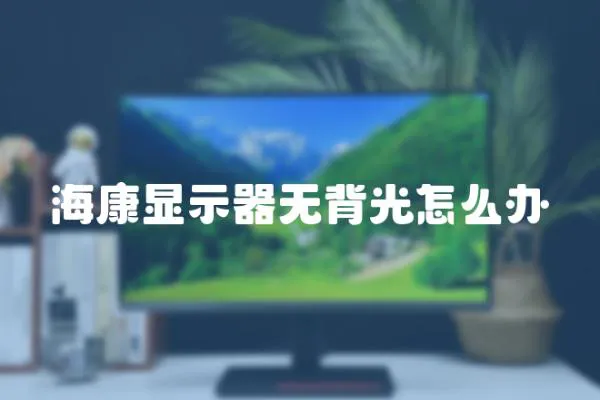 海康顯示器無背光怎么辦