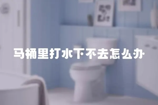馬桶里打水下不去怎么辦