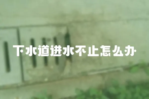 下水道進水不止怎么辦