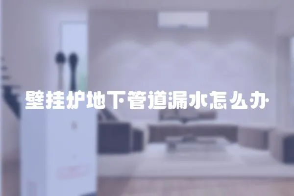 壁掛爐地下管道漏水怎么辦