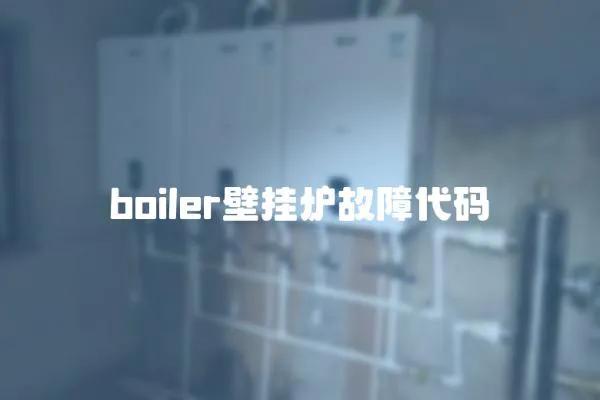 boiler壁掛爐故障代碼