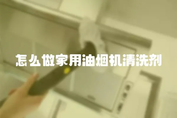 怎么做家用油煙機清洗劑