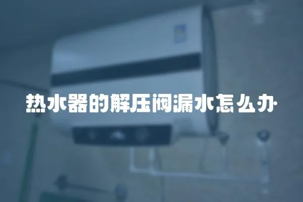 熱水器的解壓閥漏水怎么辦