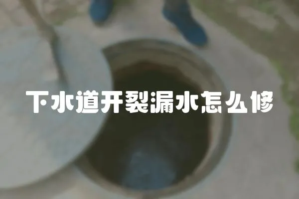 下水道開裂漏水怎么修