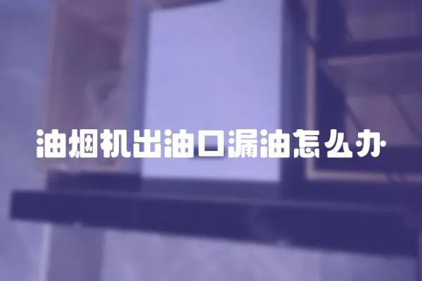 油煙機出油口漏油怎么辦