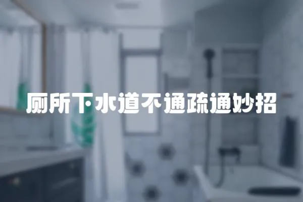 廁所下水道不通疏通妙招