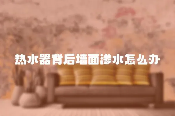 熱水器背后墻面滲水怎么辦