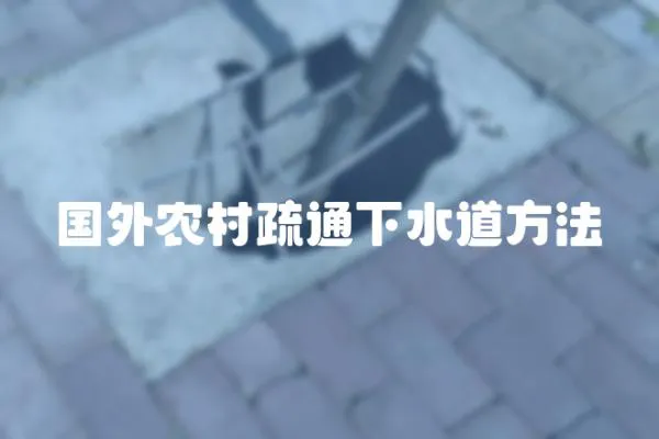 國(guó)外農(nóng)村疏通下水道方法