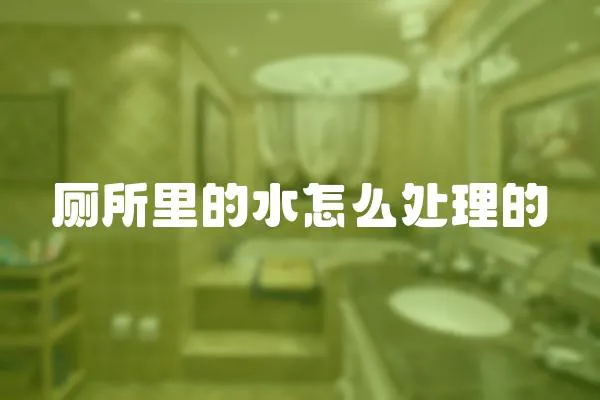 廁所里的水怎么處理的