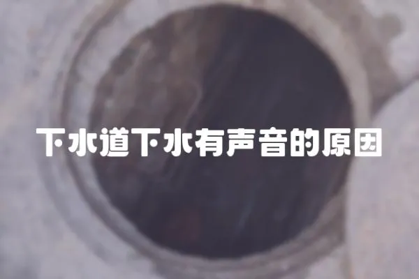 下水道下水有聲音的原因