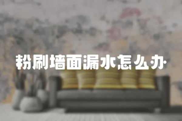 粉刷墻面漏水怎么辦