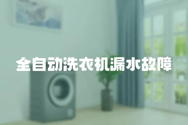 全自動洗衣機漏水故障