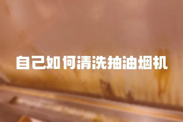 自己如何清洗抽油煙機
