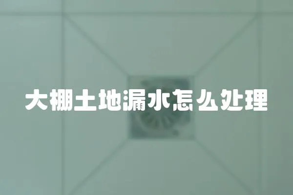 大棚土地漏水怎么處理