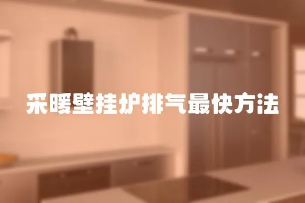 采暖壁掛爐排氣最快方法