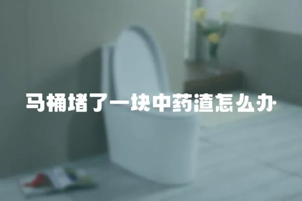 馬桶堵了一塊中藥渣怎么辦
