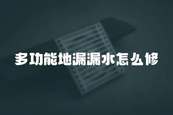 多功能地漏漏水怎么修